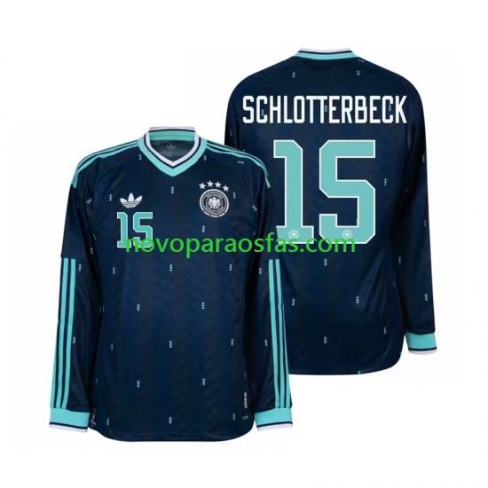 Camisolas Alemanha Nico Schlotterbeck 15 Homem Visitante Copa do Mundo 2026 Manga Comprida