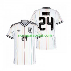 Camisolas Japão Kaishu Sano 24 Homem Visitante Copa do Mundo 2026 Manga Curta