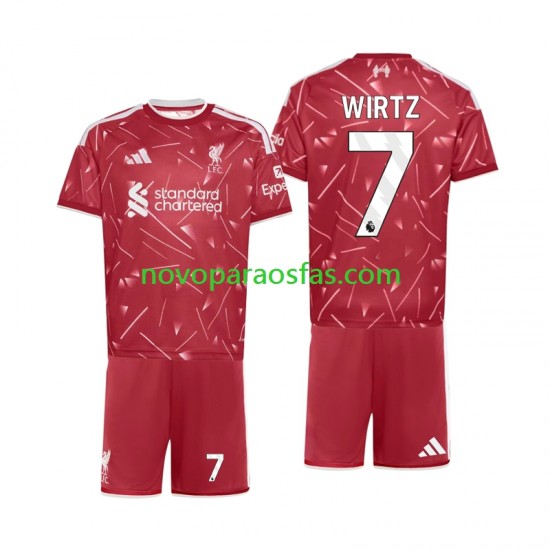 Camisolas Liverpool Florian Wirtz 7 Criança Casa 2026-2027 Manga Curta