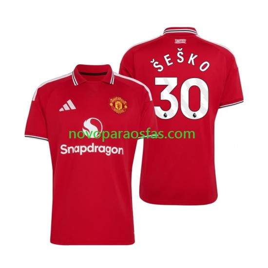 Camisolas Manchester United Benjamin Sesko 30 Homem Casa 2026-2027 Manga Curta