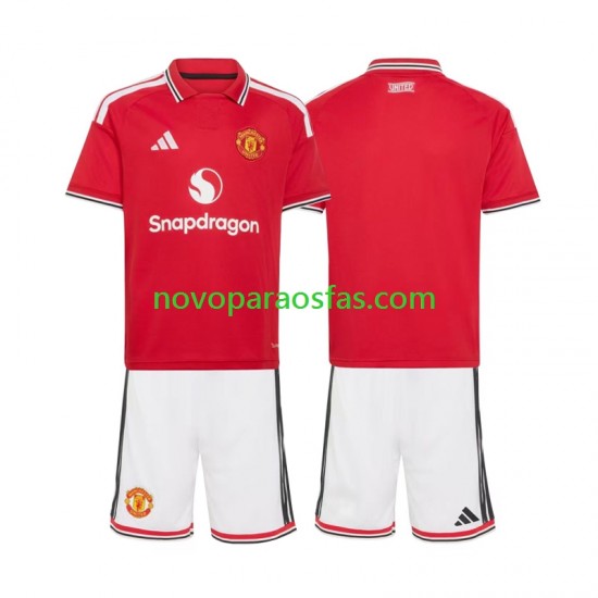 Camisolas Manchester United Criança Casa 2026-2027 Manga Curta