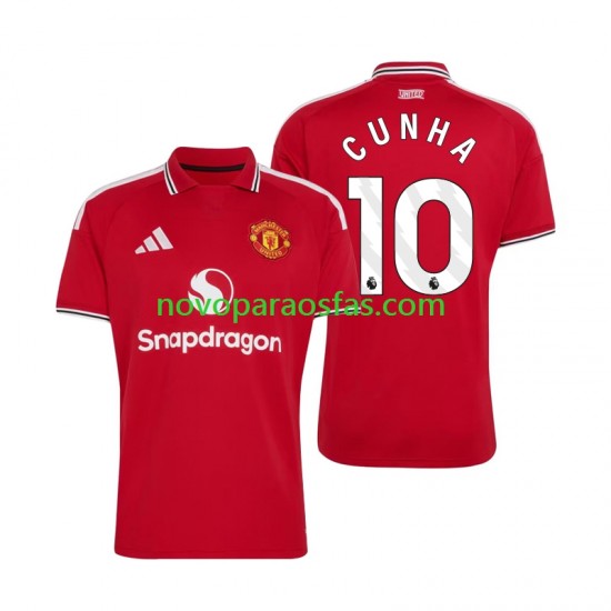 Camisolas Manchester United Matheus Cunha 10 Homem Casa 2026-2027 Manga Curta