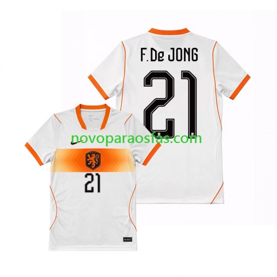 Camisolas Países Baixos Frenkie de Jong 21 Homem Visitante Copa do Mundo 2026 Manga Curta