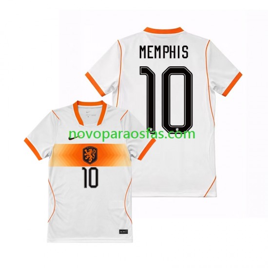 Camisolas Países Baixos Memphis Depay 10 Homem Visitante Copa do Mundo 2026 Manga Curta