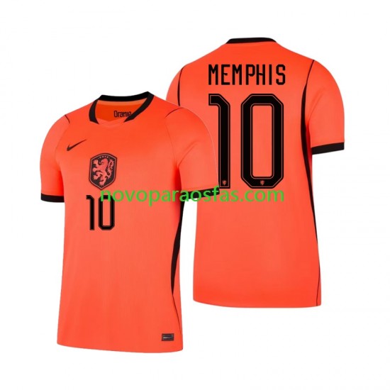 Camisolas Países Baixos Memphis Depay 10 Homem Casa Copa do Mundo 2026 Manga Curta