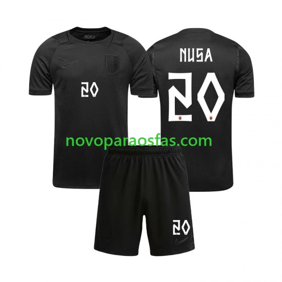 Camisolas Noruega Antonio NUSA 20 Criança Visitante Copa do Mundo 2026 Manga Curta