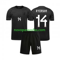 Camisolas Noruega Julian Ryerson 14 Criança Visitante Copa do Mundo 2026 Manga Curta