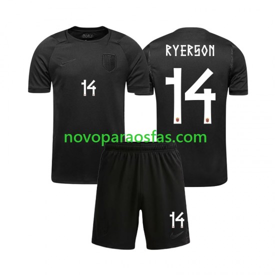 Camisolas Noruega Julian Ryerson 14 Criança Visitante Copa do Mundo 2026 Manga Curta