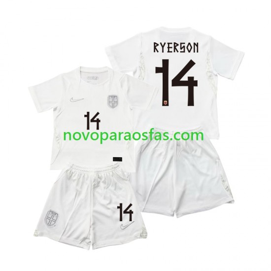 Camisolas Noruega Julian Ryerson 14 Criança Alternativo Copa do Mundo 2026 Manga Curta