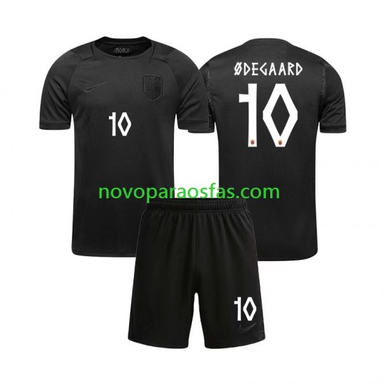 Camisolas Noruega Martin Odegaard 10 Criança Visitante Copa do Mundo 2026 Manga Curta