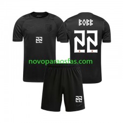 Camisolas Noruega Oscar Bobb 22 Criança Visitante Copa do Mundo 2026 Manga Curta