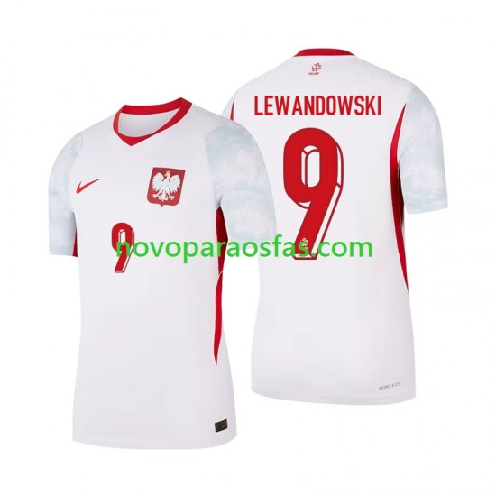 Camisolas Polónia Robert Lewandowski 9 Homem Casa 2026 Manga Curta