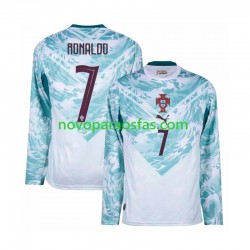 Camisolas Portugal Cristiano Ronaldo 7 Homem Visitante Copa do Mundo 2026 Manga Comprida