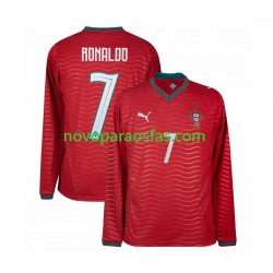 Camisolas Portugal Cristiano Ronaldo 7 Homem Casa Copa do Mundo 2026 Manga Comprida