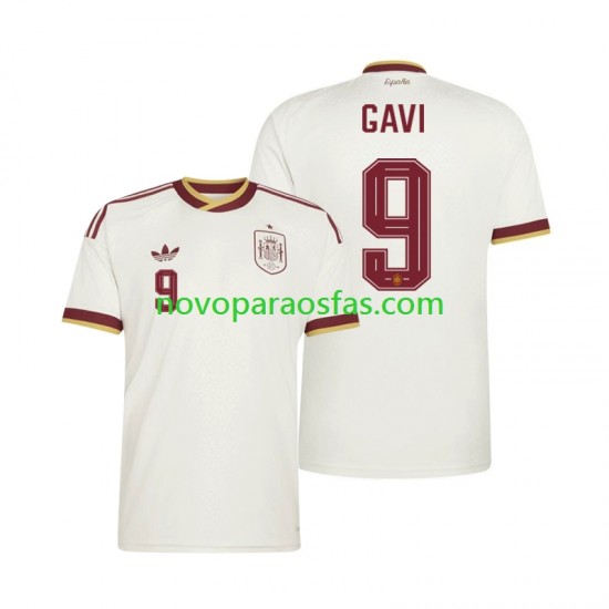 Camisolas Espanha Gavi 9 Homem Visitante Copa do Mundo 2026 Manga Curta