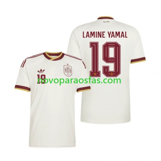 Camisolas Espanha Lamine Yamal 19 Homem Visitante Copa do Mundo 2026 Manga Curta
