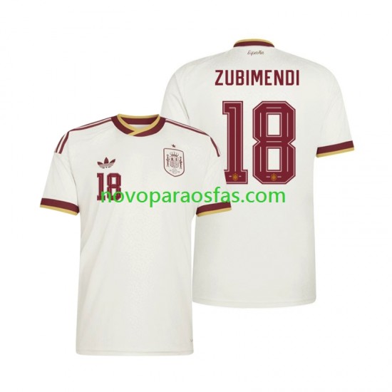 Camisolas Espanha Martin Zubimendi 18 Homem Visitante Copa do Mundo 2026 Manga Curta