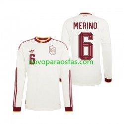 Camisolas Espanha Mikel Merino 6 Homem Visitante Copa do Mundo 2026 Manga Comprida