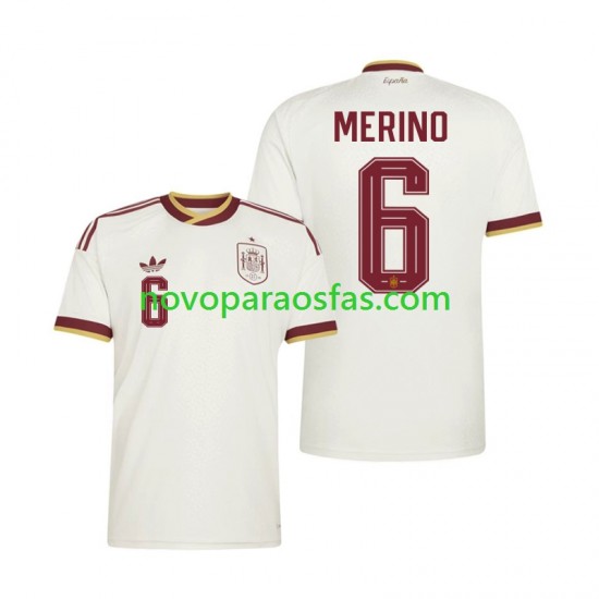Camisolas Espanha Mikel Merino 6 Homem Visitante Copa do Mundo 2026 Manga Curta