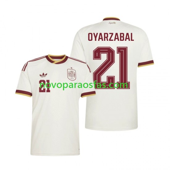 Camisolas Espanha Mikel Oyarzabal 21 Homem Visitante Copa do Mundo 2026 Manga Curta