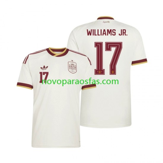 Camisolas Espanha Nico Williams 17 Homem Visitante Copa do Mundo 2026 Manga Curta