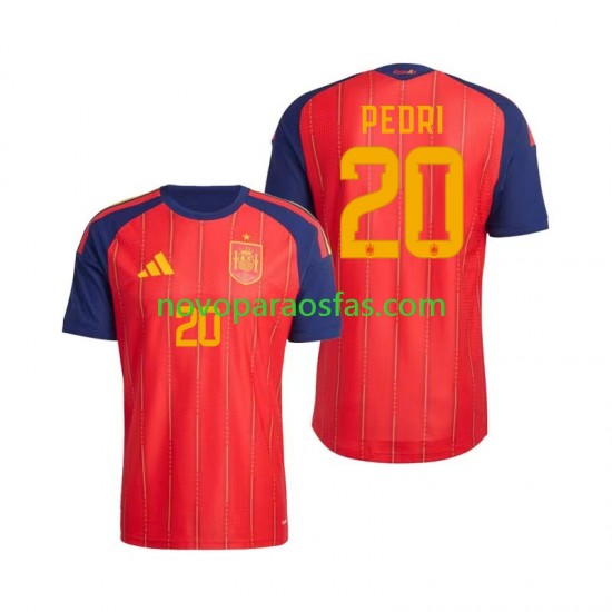 Camisolas Espanha Pedri 20 Homem Casa Copa do Mundo 2026 Manga Curta