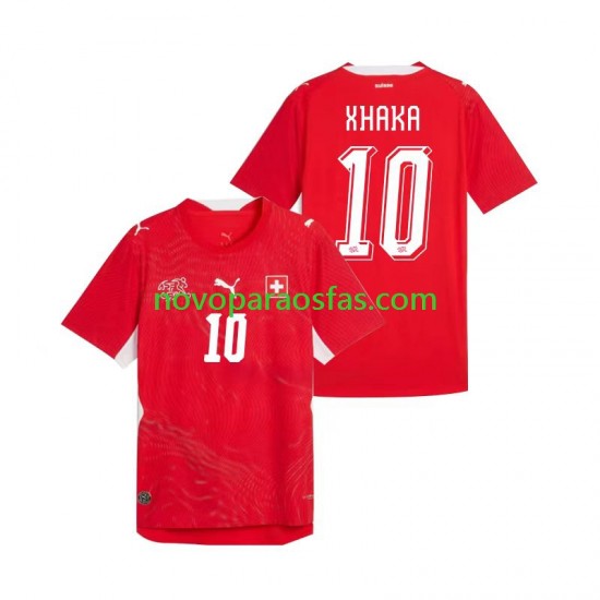 Camisolas Suíça Granit Xhaka 10 Homem Casa Copa do Mundo 2026 Manga Curta