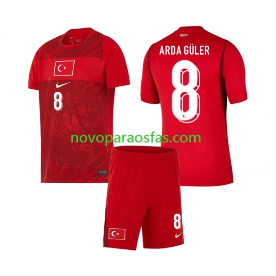 Camisolas Turquia Arda Guler 8 Criança Casa Copa do Mundo 2026 Manga Curta