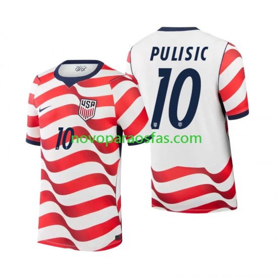Camisolas Estados Unidos Christian Pulisic 10 Homem Casa Copa do Mundo 2026 Manga Curta
