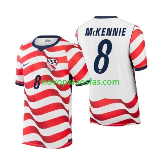 Camisolas Estados Unidos Weston McKennie 8 Homem Casa Copa do Mundo 2026 Manga Curta