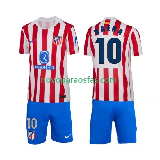 Camisolas Atlético Madrid Alex Baena 10 Criança Casa 2025-2026 Manga Curta
