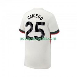 Camisolas Chelsea Moises Caicedo 25 Homem Visitante 2025-2026 Manga Curta