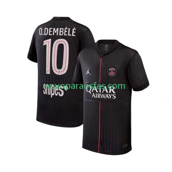 Camisolas Paris Saint-Germain Ousmane Dembele 10 Homem Quarto 2025-2026 Manga Curta