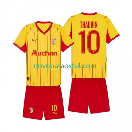 Camisolas RC Lens Florian Thauvin 10 Criança Casa 2025-2026 Manga Curta