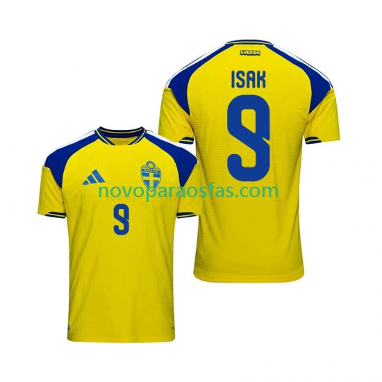 Camisolas Suécia Isak 9 Homem Casa 2026 Manga Curta