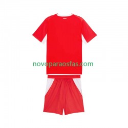 Camisolas Suíça Criança Casa Copa do Mundo 2026 Manga Curta