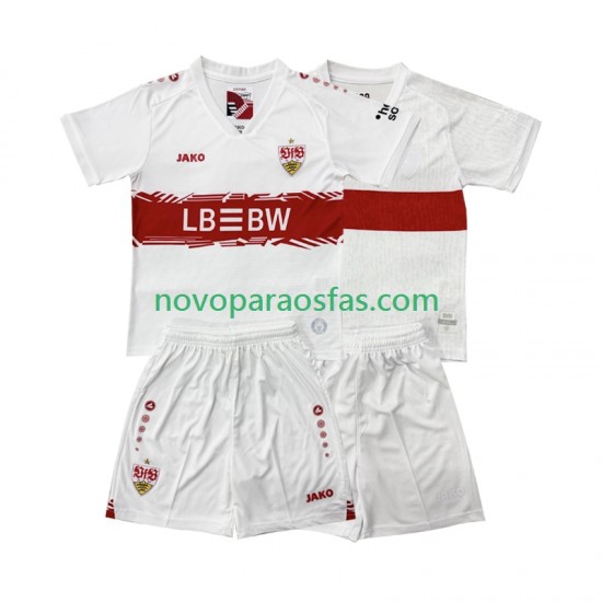Camisolas VfB Stuttgart Criança Casa 2025-2026 Manga Curta