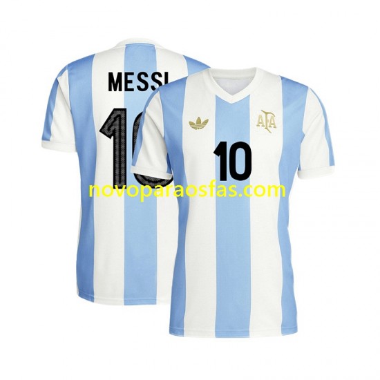 Camisolas Argentina Lionel Messi 10 50 Anniversary Homem Casa Manga Curta