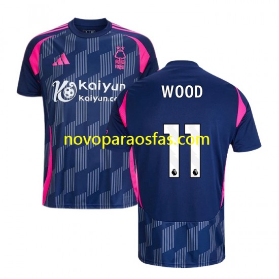 Camisolas Nottingham Forest Chris Wood 11 Homem Visitante 2024-2025 Manga Curta
