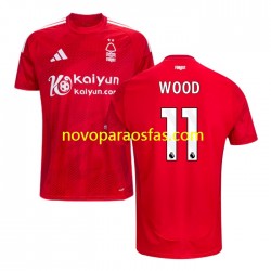 Camisolas Nottingham Forest Chris Wood 11 Homem Casa 2024-2025 Manga Curta
