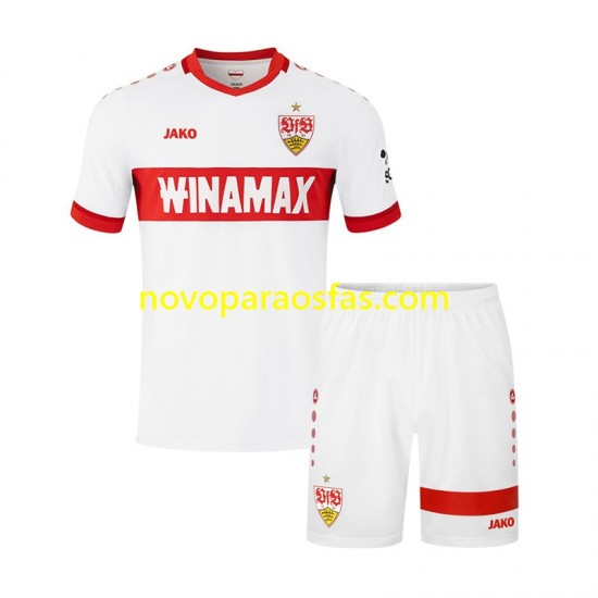 Camisolas VfB Stuttgart Criança Casa 2024-2025 Manga Curta
