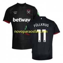Camisolas West Ham United FULLKRUG 11 Homem Visitante 2024-2025 Manga Curta