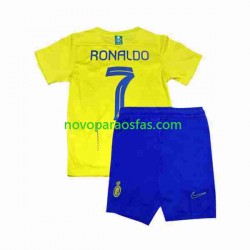 Camisolas Al-Nassr Ronaldo 7 Criança Casa 2023-2024 Manga Curta