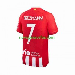 Camisolas Atlético Madrid 2 Antoine Griezmann 7 Homem Casa 2023-2024 Manga Curta
