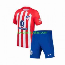 Camisolas Atlético Madrid 2 Criança Casa 2023-2024 Manga Curta