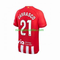 Camisolas Atlético Madrid 2 Yannick Carrasco 21 Homem Casa 2023-2024 Manga Curta
