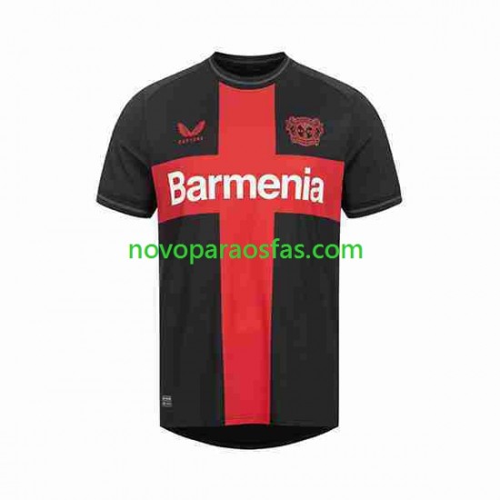 Camisolas Bayer 04 Leverkusen Homem Casa 2023-2024 Manga Curta