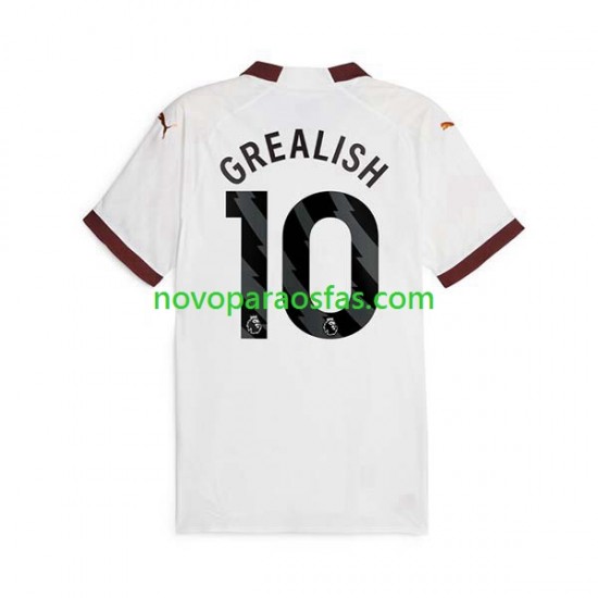 Camisolas Manchester City Jack Grealish 10 Homem Visitante 2023-2024 Manga Curta
