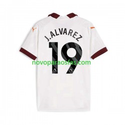 Camisolas Manchester City Julian Alvarez 19 Homem Visitante 2023-2024 Manga Curta