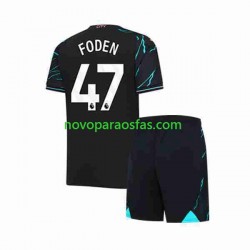 Camisolas Manchester City Phil Foden 47 Criança Alternativo 2023-2024 Manga Curta